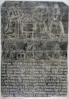 Brass rubbing from the Church of St Andrew Undershaft, Leadenhall Street, London, c1820. Artist: Anon