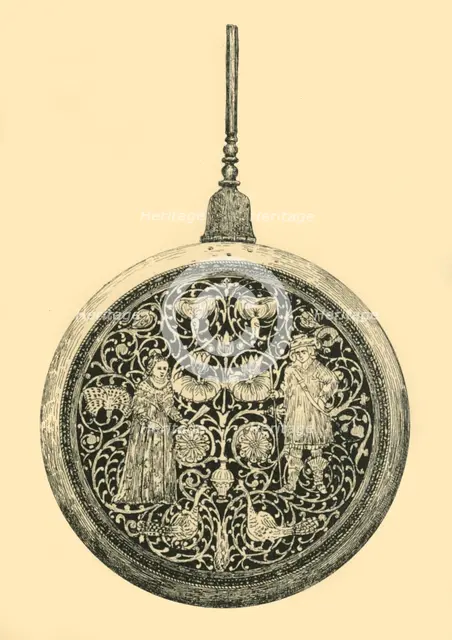 Brass warming pan, 17th century, (1881).  Creator: J Brooke.