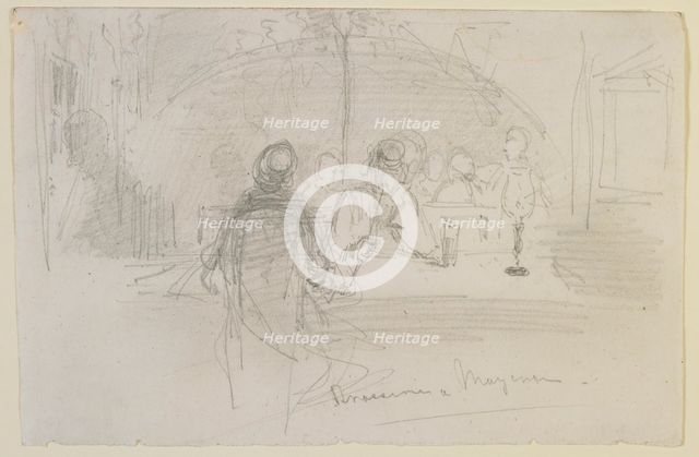 Brasserie à Mayence, 1858. Creator: James Abbott McNeill Whistler.