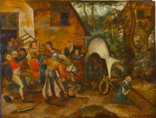 Brawling Peasants and Soldiers, End of 16th cen. Creator: Brueghel, Pieter, the Younger (1564-1638)