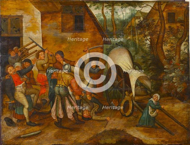 Brawling Peasants and Soldiers, End of 16th cen. Creator: Brueghel, Pieter, the Younger (1564-1638).