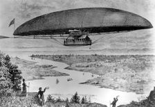 Braun's electrodynamic airship, 1887. Creator: Unknown
