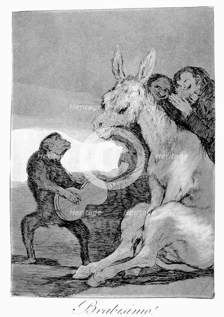 'Bravo! A caricature of musical evenings', 1799. Artist: Francisco Goya