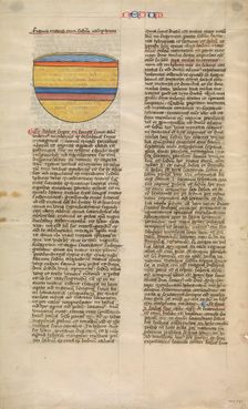 Brazen Sea, one of six illustrated leaves from the Postilla Litteralis..., ca. 1360-1380. Creator: Nicholas of Lyra