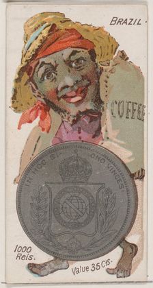 Brazil, 1000 Reis, from the series Coins of All Nations (N72, variation 1) for Duke brand ..., 1889. Creator: Unknown
