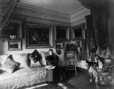 Brazilian Legation - Mendonca residence - Mme. Medonca seated in her boudoir, between 1890 and 1950. Creator: Frances Benjamin Johnston