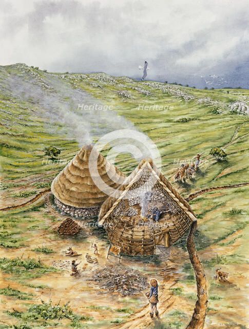 Brean Down, c3200-600 BC, (c1990-2010). Artist: Peter Dunn.