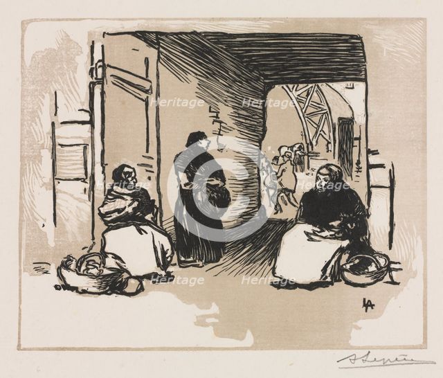 Bread-Sellers , 1889. Creator: Auguste Louis Lepère (French, 1849-1918); Ed. Sagot Editeur/Paris (embossed).