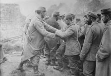 Bread to German prisoners, Champagne, between c1915 and c1920. Creator: Bain News Service