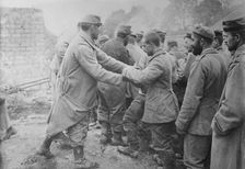 Bread to German prisoners, Champagne, between c1915 and c1920. Creator: Bain News Service
