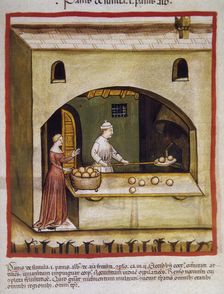 Breadmaking, 14th century. Creator: Unknown