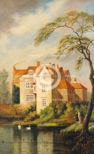 'Breadsall Priory, Residence of Dr Erasmus Darwin, Derbyshire, c early 19th century. Artist: Unknown.