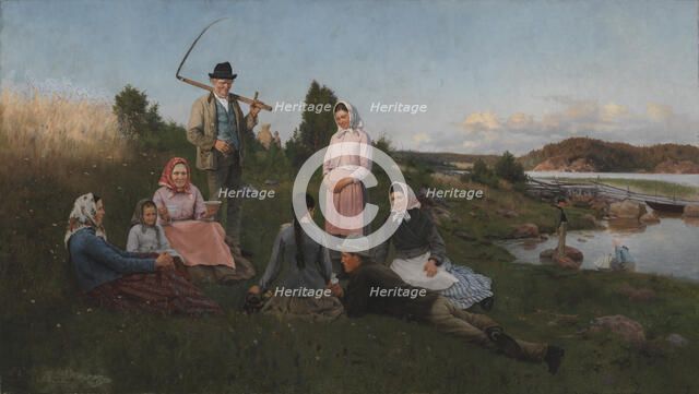 Break during Harvest, 1884. Creator: August Fredrik Ahlstedt.