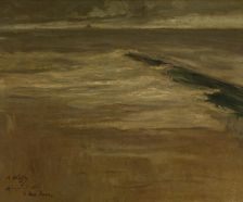 Breakwater at Nieuwpoort, 1901. Creator: Auguste Oleffe