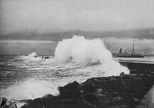 Breakwater, Colombo, During S.-W. Monsoon c1890 (1910). Artist: Alfred William Amandus Plate