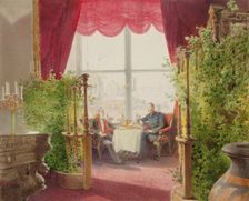Breakfast of Emperors Alexander II and William I in the Winter Palace, 1873. Creator: Zichy, Mihály (1827-1906)