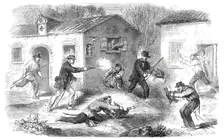 Breakfast-hunting at Roccapalumba, a Sicilian village - from a sketch by our special artist, 1860. Creator: Unknown
