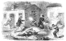 Breakfast-hunting at Roccapalumba, a Sicilian village - from a sketch by our special artist, 1860. Creator: Unknown