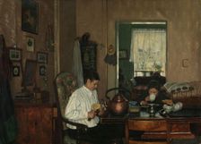 Breakfast I. The Artist's Mother and Brother, 1882. Creator: Gustav Wentzel