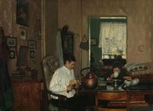 Breakfast I. The Artist's Mother and Brother, 1882. Creator: Gustav Wentzel