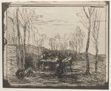 Breakfast in a Glade, original impression 1857, printed in 1921. Creator: Jean Baptiste Camille Corot (French, 1796-1875)
