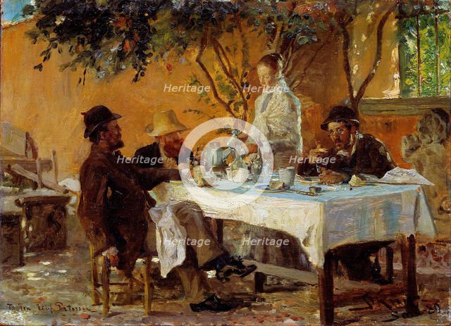 Breakfast in Sora. Artist: Krøyer, Peder Severin (1851-1909)