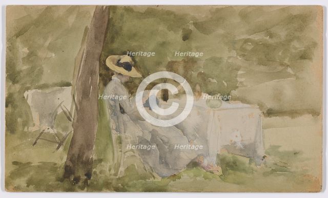 Breakfast in the Garden, 1885-1886. Creator: James Abbott McNeill Whistler.