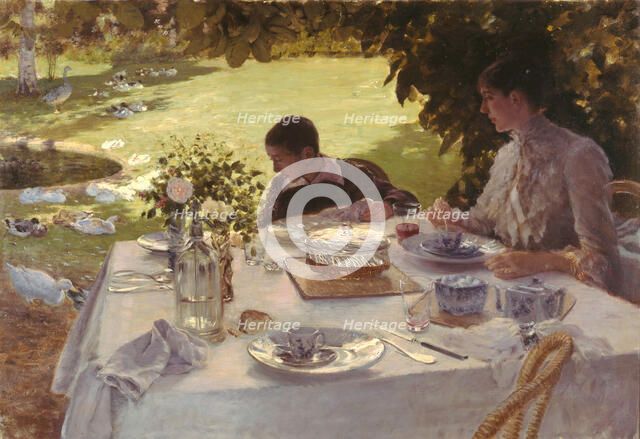 Breakfast in the garden. Artist: De Nittis, Giuseppe (1846-1884)