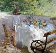 Breakfast Time 1887. Artist: Hanna Pauli