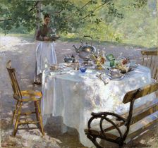 Breakfast Time 1887. Artist: Hanna Pauli