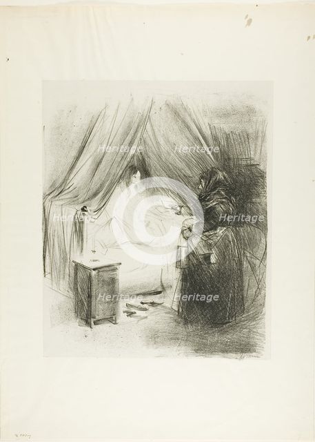 Breakfast (vertical plate), c. 1895. Creator: Jean Louis Forain.