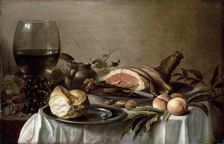Breakfast with Ham 1647. Artist: Pieter Claesz