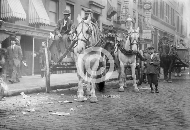 Breaking garbage strike at $5 day, 1911. Creator: Bain News Service.