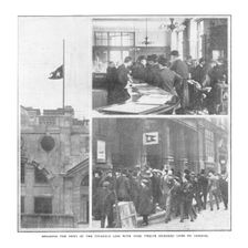 Breaking the News of the Titanic's Loss With Over Twelve Hundred Lives to London April 20, 1912. Creator: Unknown