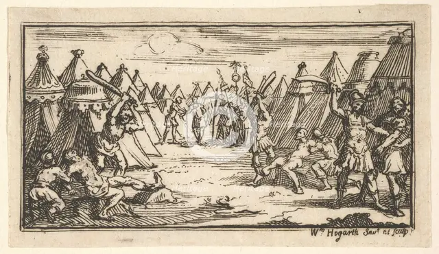 Breaking the Legs (John Beaver, Roman Military Punishments, 1725), after 1725. Creator: William Hogarth.