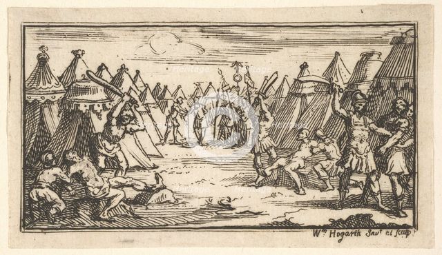 Breaking the Legs (John Beaver, Roman Military Punishments, 1725), after 1725. Creator: William Hogarth.
