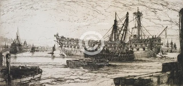 Breaking up of the  Agamemnon, 1870. Creator: Francis Seymour Haden.