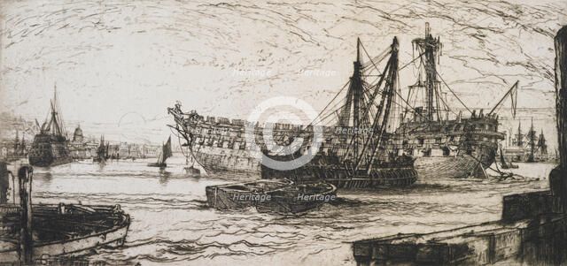 Breaking up of the  Agamemnon, 1870. Creator: Francis Seymour Haden.