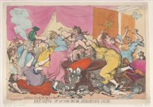 Breaking Up of the Blue Stocking Club, March 1, 1815., March 1, 1815. Creator: Thomas Rowlandson