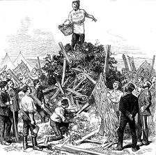 Breaking up or the Royal Engineers Camp on Darmoor, 1873. Creator: Unknown