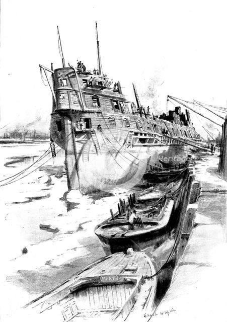 Breaking up the Old "Benbow", 1895. Creator: Unknown.