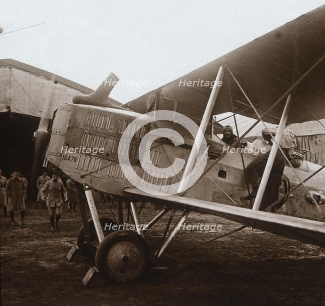 Breguet biplane about to take off, c1914-c1918. Artist: Unknown.