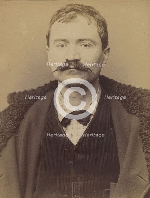 Breiner. Jean-Baptiste. 31 ans, né à Bar sur Aube (Aube). Mécanicien. Anarchiste. 5/3/94., 1894. Creator: Alphonse Bertillon.