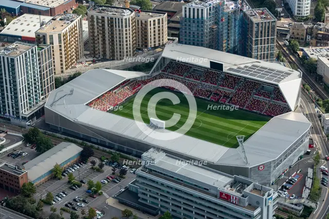 Brentford Community Stadium, home of Brentford Football Club and London Irish Rugby FC, London, 2021 Creator: Damian Grady.