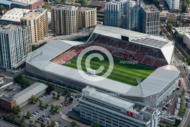 Brentford Community Stadium, home of Brentford Football Club and London Irish Rugby FC, London, 2021 Creator: Damian Grady.