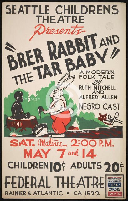 Brer Rabbit and the Tar Baby, Seattle, 1938. Creator: Unknown.