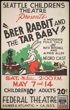 Brer Rabbit and the Tar Baby, Seattle, 1938. Creator: Unknown
