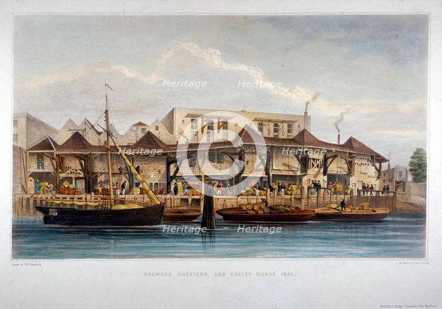 Brewer's Quay, Chester Quay and Galley Quay, Lower Thames Street, City of London, 1841.              Artist: Samuel Lumley