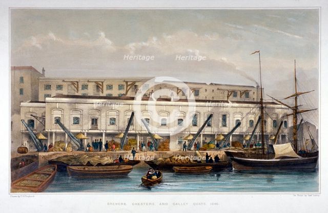 Brewer's Quay, Chester Quay and Galley Quay, Lower Thames Street, City of London, 1841.              Artist: Thomas Hosmer Shepherd