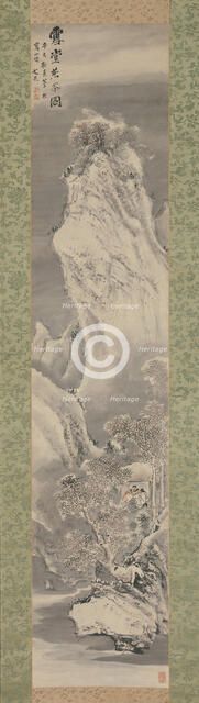 Brewing Tea in a Snow-Covered Hut, 1791. Creator: Tani Buncho.